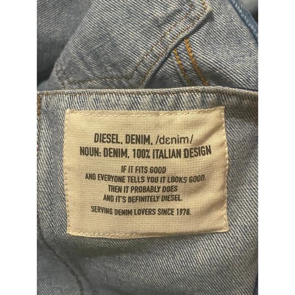 Diesel Blue Bandana Distressed Nhill Denim Jacket - Picture 8 of 12